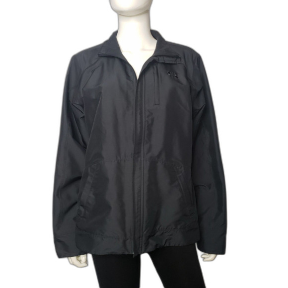 UNDER ARMOUR Fleece Lined Full Zip Lightweight Jacket Black Womens Size Large - Picture 1 of 9